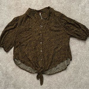 Free People Cheetah Print Blouse